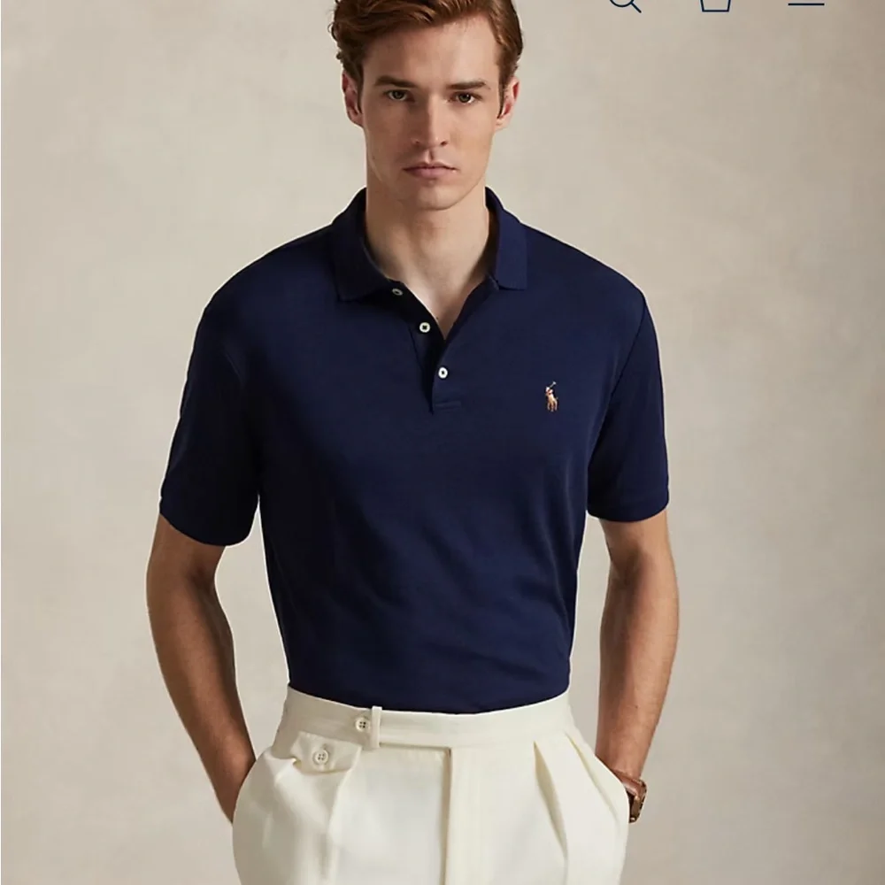 Ralph Lauren Men's Navy Soft Cotton Polo Shirt - All Fits